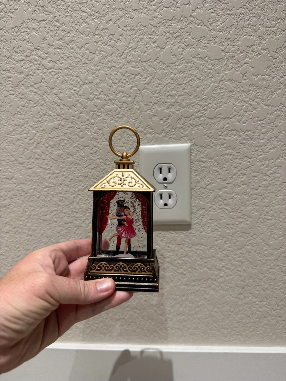 Gold-Tone Musical Dance Lantern with Red Accents